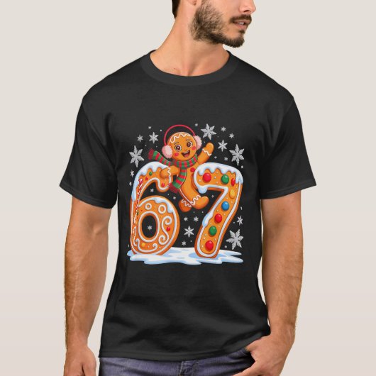 Funny Gingerbread Six Seven 67 Ice Cream Drip Chri T-Shirt (Vorderseite)
