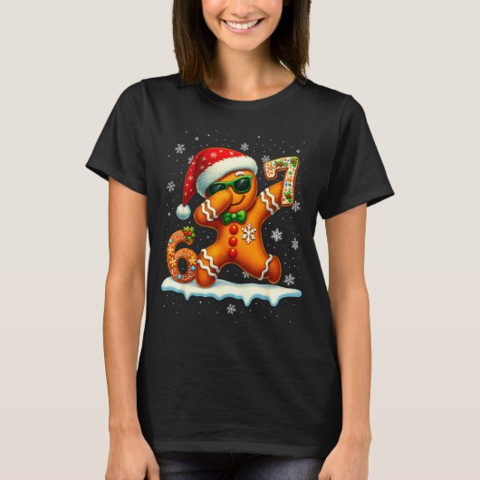 Funny Gingerbread Six Seven 67 Ice Cream Drip Chri T-Shirt (Vorderseite)