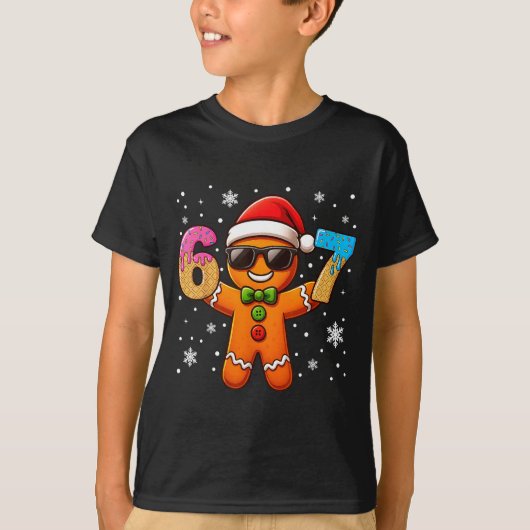 Funny Gingerbread Six Seven 67 Ice Cream Drip Chri T-Shirt (Vorderseite)