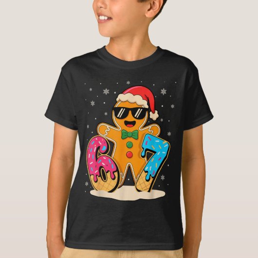 Funny Gingerbread Six Seven 67 Ice Cream Drip Chri T-Shirt (Vorderseite)