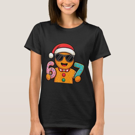 Funny Gingerbread Six Seven 67 Ice Cream Drip Chri T-Shirt (Vorderseite)