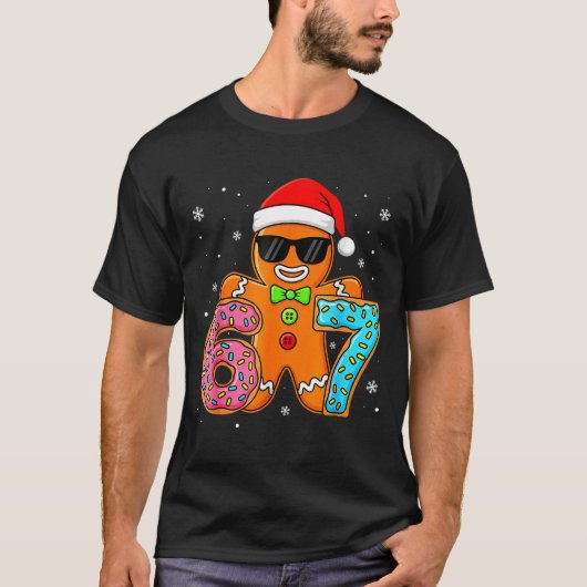Funny Gingerbread Six Seven 67 Ice Cream Drip Chri T-Shirt (Vorderseite)