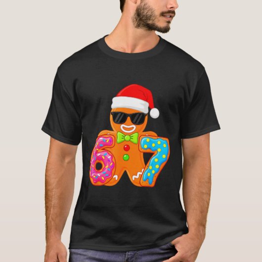 Funny Gingerbread Six Seven 67 Ice Cream Drip Chri T-Shirt (Vorderseite)