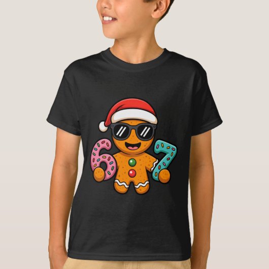 Funny Gingerbread Six Seven 67 Ice Cream Drip Chri T-Shirt (Vorderseite)
