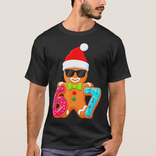 Funny Gingerbread Six Seven 67 Ice Cream Drip Chri T-Shirt (Vorderseite)