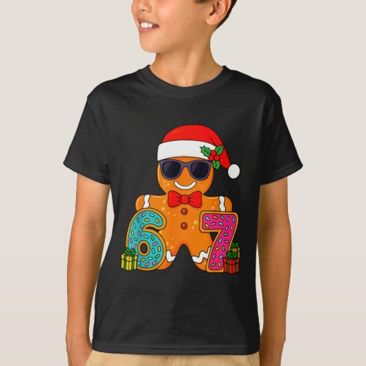 Funny Gingerbread Six Seven 67 Ice Cream Drip Chri T-Shirt (Vorderseite)