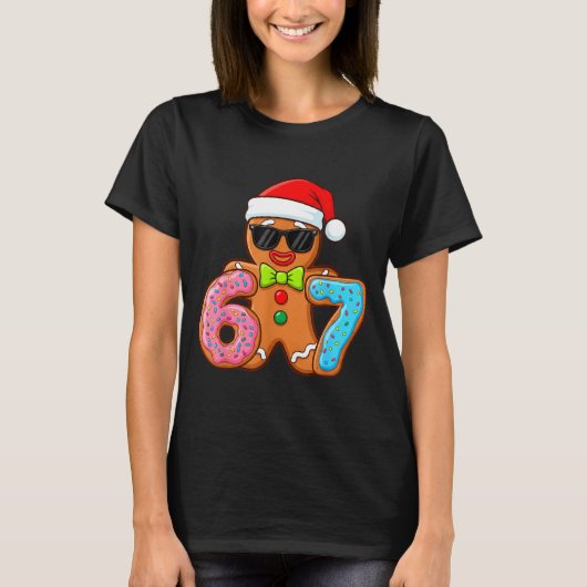 Funny Gingerbread Six Seven 67 Ice Cream Drip Chri T-Shirt (Vorderseite)