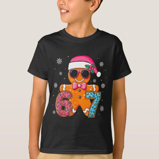Funny Gingerbread Six Seven 67 Ice Cream Drip Chri T-Shirt (Vorderseite)
