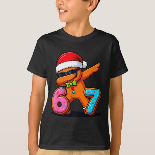 Funny Gingerbread Six Seven 67 Ice Cream Drip Chri T-Shirt (Vorderseite)