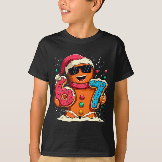 Funny Gingerbread Six Seven 67 Ice Cream Drip Chri T-Shirt (Vorderseite)