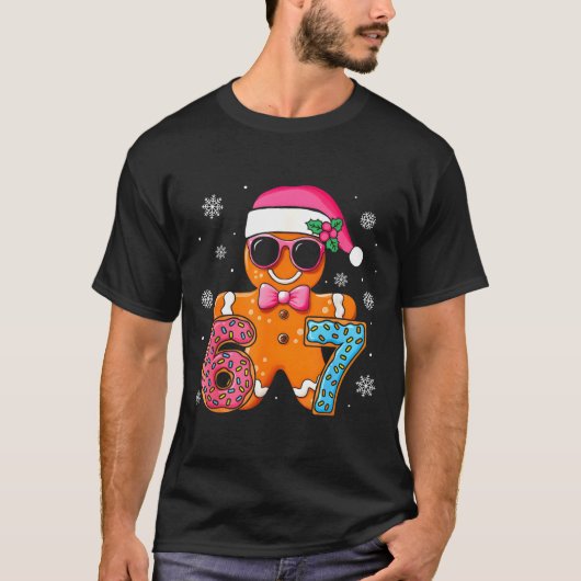 Funny Gingerbread Six Seven 67 Ice Cream Drip Chri T-Shirt (Vorderseite)