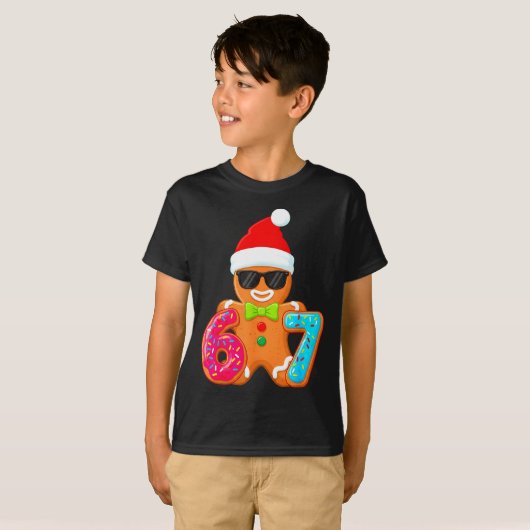 Funny Gingerbread Six Seven 67 Ice Cream Drip Chri T-Shirt (Vorne ganz)