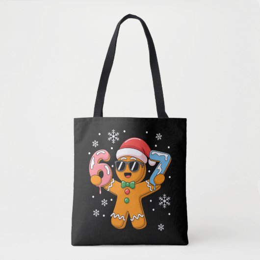 Funny Gingerbread Six Seven 67 Ice Cream Drip Xmas Tasche (Vorderseite)