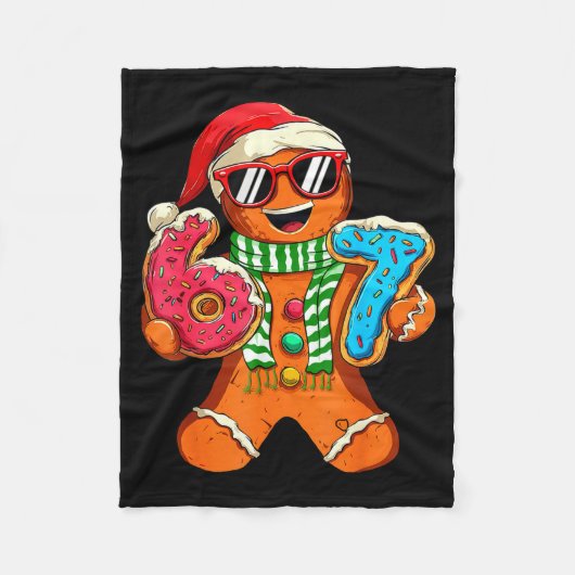 Funny Gingerbread Six Seven 67 Meme Ice Cream Chri Fleecedecke (Vorderseite)