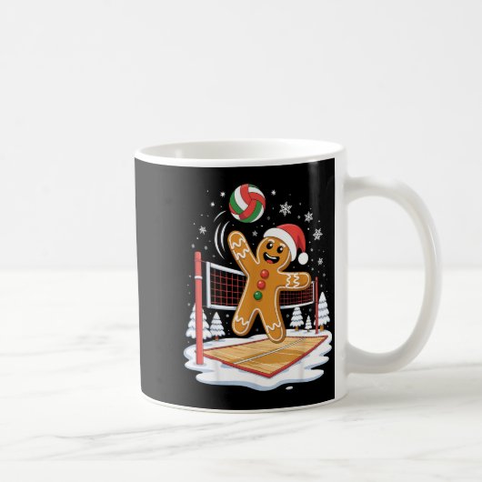 Funny Gingerbread Volleyball Player Christmas Kaffeetasse (Rechts)