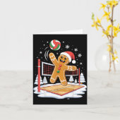 Funny Gingerbread Volleyball Player Christmas Karte (Gelbe Blume)