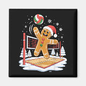 Funny Gingerbread Volleyball Player Christmas  Magnet (Vorne)