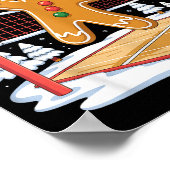 Funny Gingerbread Volleyball Player Christmas Poster (Ecke)