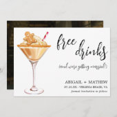 Funny Gingerbread Weihnachts Martini Foto Hochzeit Save The Date (Vorne/Hinten)