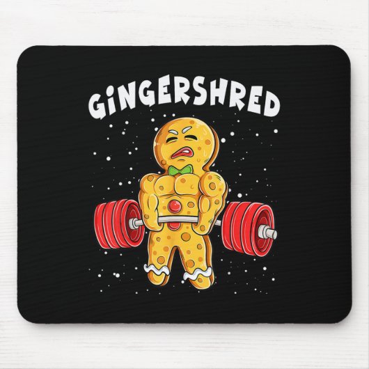Funny Gingerbread Xmas Deadlift T-Shirt Erwachsene Mousepad (Vorne)