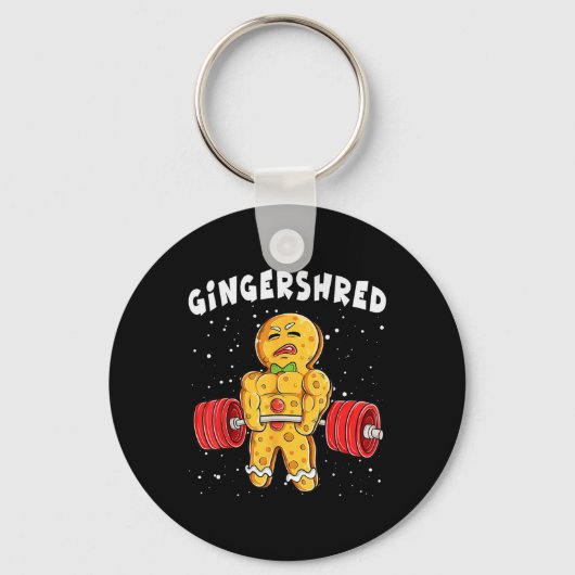 Funny Gingerbread Xmas Deadlift T-Shirt Erwachsene Schlüsselanhänger (Vorderseite)