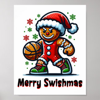 Funny Gingerbrett Sketll Weihnachten Männer Jungen Poster