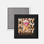 Funny Gingerbrot Cookie Peace Sign Merry Ch Magnet (Vorderseite/Rückseite)