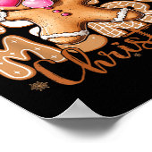 Funny Gingerbrot Cookie Peace Sign Merry Ch Poster (Ecke)