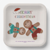 Funny Gingerbrot Cookies Weihnachtsfeier Pappteller (Vorderseite)