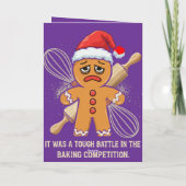 Funny Gingerbrot Mann "Tough Battle Baking Karte (Rückseite)