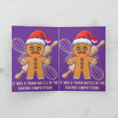 Funny Gingerbrot Mann "Tough Battle Baking Karte (Innenseite)