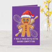 Funny Gingerbrot Mann "Tough Battle Baking Karte (Gelbe Blume)