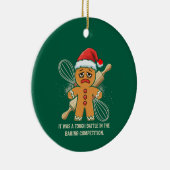 Funny Gingerbrot Mann "Tough Battle Baking Keramik Ornament (Rechts)