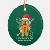 Funny Gingerbrot Mann "Tough Battle Baking Keramik Ornament (Links)