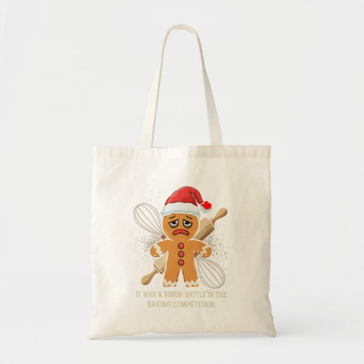 Funny Gingerbrot Mann "Tough Battle Baking Tragetasche (Vorne)