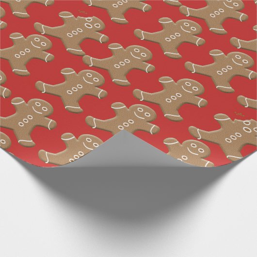Funny Gingerbrot Men Wrapping Paper Geschenkpapier (Ecke)