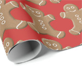 Funny Gingerbrot Men Wrapping Paper Geschenkpapier (Rolleneckpunkt)