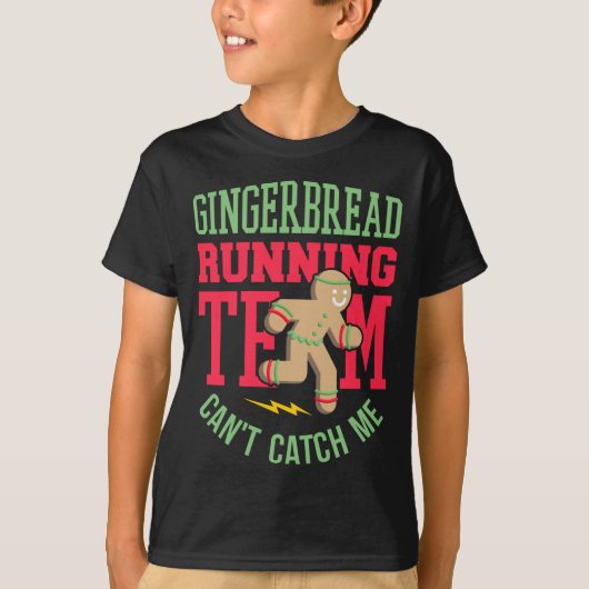 Funny Gingerbrot Running Team Weihnachten T-Shirt (Vorderseite)