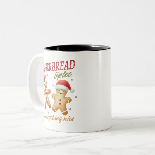 Funny Gingerbrot Weihnachten Zweifarbige Tasse (Vorderseite Links)