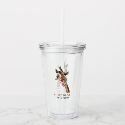 Funny Giraffe Acrylic Tumbler Acryltrinkbecher (Vorderseite)