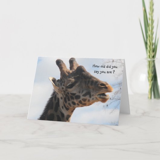 Funny Giraffe Altes Alter Geburtstagskarte Karte (Vorderseite)