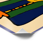 Funny Giraffe am Strandposter Poster (Ecke)