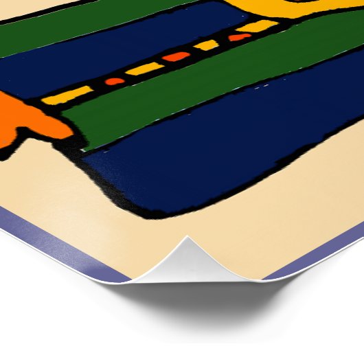 Funny Giraffe am Strandposter Poster (Ecke)