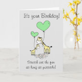 Funny Giraffe Animal Birthday Karte (Gelbe Blume)