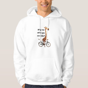 Funny Giraffe auf dem Fahrrad Warum laufen, wenn S Hoodie
