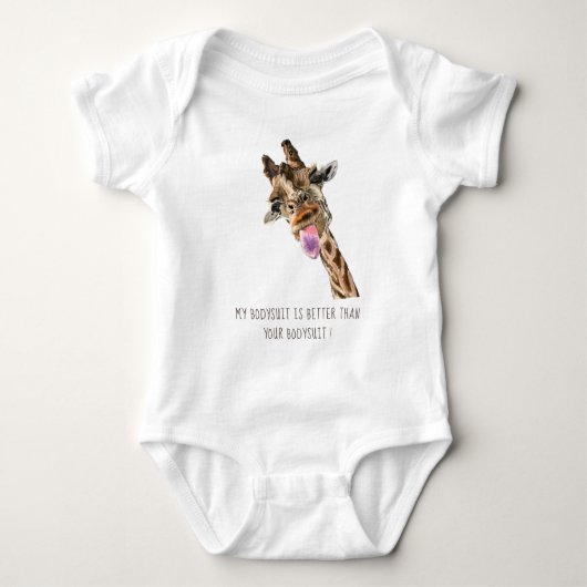 Funny Giraffe Baby Bodysuit - Custom Text Baby Strampler (Vorderseite)