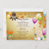 Funny Giraffe, Baby Boy und Cupcakes Babydusche Einladung (Rückseite)