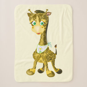 Funny Giraffe Baby Sherpa Blanket Sherpadecke