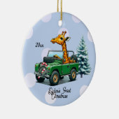 Funny Giraffe Baby's First Christmas Keramik Ornament (Rechts)