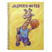 Funny Giraffe Basketball Player Notizblock (Vorderseite)